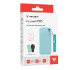 Verbatim Pocket SSD USB 3.2 Gen 2 1TB Polar Blue incl. two rubber sleeves