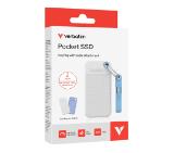 Verbatim Pocket SSD USB 3.2 Gen 2 2TB White/Light Blue incl. two rubber sleeves