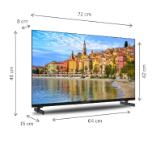 Thomson Smart FHD TV 32"; Google TV; 1920 x 1080 (FHD), DLED, 60 Hz, DVB-T/T2/C/S/S2, Wi-Fi, Bluetooth, LAN, HDMI 3 (1.4), USB 2 (2.0), 12 Volt adapter included, Side Feet, Black