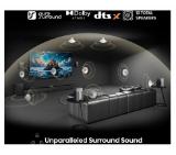 Hisense HT Saturn, 4.1.2Ch Sound Bar with Wireless Subwoofer, 720W, Dolby Atmos, Tuned by Devialet , DTS:X,Quad Satellite Speakers , Black
