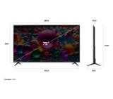 LG 75UA75006LA, 75" 4K UltraHD TV 4K (3840x2160), DVB-T2/C/S2, webOS 25 Smart, ThinQ AI, ?7 AI, WiFi, HDR10 pro, HLG, ALLM/HGiG, 4K Upscaling, AI Sound pro, Multiple View, HDMI eARC, LAN, USB, Bluetooth, Google Cast, 2 Pole Stand, Black