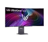 LG 45GX90SA-B, 44.5", OLED UltraGear 21:9 Curved Smart, 0.03 ms, WQHD (3440x1440), 240Hz, HDR 400, 1500000:1, 250 cd/m2, DCI-P3 98.5%, VRR, Free-sync, G-Sync, USB-C, PD 65W, HDMI, DP, PBP, Speakers 7W x2, Bluetooth, LG Switch, Height, Swivel, Tilt, Black