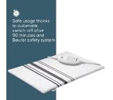 Beurer HK 26 Heat Pad; 3 Illuminated temperature settings; Auto switch-off after 90 min;Cotton cover washable on 40°; BSS;40(L)x30(W) cm; white-grey