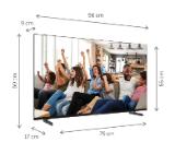 Thomson 43" UHD Google TV; 3840 x 2160 (4K UHD), 5000:1, DLED, 60 Hz, Dolby Audio, Google Cast, DVB-T/T2/C/S/S2, HDR10,  Wi-Fi, Bluetooth, LAN, HDMI 2 (2.0) + 2 (2.1), USB 2 (2.0) + 1 (3.0), AV IN, Side Feet, Black