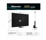 Hisense 55" A85Q, 4K UHD OLED Smart TV, 120Hz, 1000 nits,HDMI 2.1, Game Mode Pro, AMD FreeSync Premium, Dolby Vision IQ & Atmos, Bluetooth, Alexa Built-in, Black