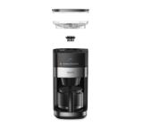 Krups KM832810 Grind & Brew, metalic grinder, 3 grinding settings, digital display, timer, 1.25L