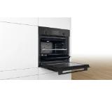 Bosch HBF134EB2, SER2, 3D HotAir, EcoClean Direct, 66 l, Telescopic guides on 1 level, LED display with sinking buttons, 7 HM, Energy efficiency A, Black