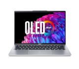 Acer Swift Go14, SFG14-73-56V2, Intel Core Ultra 5 125U (up to 4.3GHz, 12MB), 14" 3K (2880x1800) Cine Crystal OLED WQ2.8K 90Hz, 16GB DDR5(on bord) no slot, 1024GB, Intel Graphics, QHD Webcam, FPR, KB backlight, Wi-Fi 6E, BT 5.3, Win 11 Home, Pure Silver
