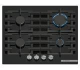 Bosch PPP6A6I40, SER6, Gas hob, 4 zones, 9 power levels, FlameSelect new, Easy cleaning, metal knobs, black, flush, 60cm