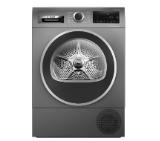 Bosch WQG245DREU, SER6, Tumble dryer with heat pump 9kg C / B cond., 61dB, selfCleaning Condenser, Reverse tumble action, silver/black grey door, Cast iron grey