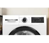 Bosch WQG14501BY, SER6, Tumble dryer with heat pump 9kg D / B cond., 63dB, SelfCleaning condenser, drain set, black-blackgrey door, silver-black soft dial