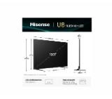 Hisense 100" U8Q, 4K Ultra HD 3840x2160, Mini Led Pro, FALD, Quantum Dot, 165Hz, IPS, HDR 10+, HLG, Dolby Vision IQ, Dolby Atmos, Smart TV,Light Sensor,WiFi 5GHz, WiFi Direct, BT, Anyview Cast, 3xHDMI, 2xUSB, LAN, CI+, DVB-T2/C/S2, Black