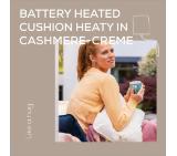 Beurer HK 77 Heaty cashmere-creme; lithium-ion battery; Soft velvet cushion cover machine-washable at 30°C; 3 temperature settings; Fast heating; BSS; 45(L)x45(W) cm