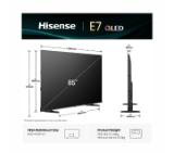 Hisense 85" E7Q, 4K Ultra HD 3840x2160, Quantum Dot, 60Hz, Light Sensor,IPS, HDR 10+, HLG, Dolby Vision IQ, Dolby Atmos, Smart TV, WiFi 5GHz, WiFi Direct, BT, Anyview Cast, 3xHDMI, 2xUSB, LAN, CI+, DVB-T2/C/S2, Black