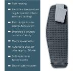 Beurer HK 60 Cosy Grey Abdominal & Back Heat Pad; 3 temperature settings; auto switch-off after 90 min; washable on 30°;Fast heating; Fleece fibre;BSS;69(L)x28(W) cm: Max waist 102sm