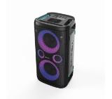 Hisense Party Rocker One Plus (HP110) Bluetooth Speaker with 300W Power, Built-in Woofer, Karaoke Mode, Built-in Wireless Charging Pad, AUX Input and Output, USB, 15 Hour Long-Lasting Battery 4 x 2500Ah, 2x mics included, Black