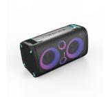 Hisense Party Rocker One Plus (HP110) Bluetooth Speaker with 300W Power, Built-in Woofer, Karaoke Mode, Built-in Wireless Charging Pad, AUX Input and Output, USB, 15 Hour Long-Lasting Battery 4 x 2500Ah, 2x mics included, Black
