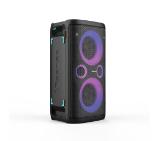 Hisense Party Rocker One Plus (HP110) Bluetooth Speaker with 300W Power, Built-in Woofer, Karaoke Mode, Built-in Wireless Charging Pad, AUX Input and Output, USB, 15 Hour Long-Lasting Battery 4 x 2500Ah, 2x mics included, Black