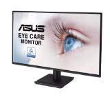 Asus VA27AQ Eye Care Monitor, 27 ", IPS, QHD, 99% sRGB, Frameless, HDMI, DisplayPort, VGA, 1ms MPRT, Stereo Speakers, Low Blue Light, Flicker Free, Wall Mountable, Black