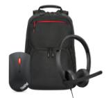 Lenovo USB-A Wired Stereo Headset Gen 2 + Lenovo ThinkPad Bluetooth Silent Mouse + Lenovo ThinkPad Essential 15.6-inch Backpack (Eco)