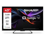 Sharp 43HR7265E, 43" QLED Google TV, 144 Hz, 4K Ultra HD 3840x2160 Frameless, AQUOS, DVB-T/T2/C/S/S2, Active Motion 1400, HDR10, Dolby Atmos, Dolby Vision, DTS:X, Google Assistant, Google Cast, HDMI 2.1 with eARC, VRR, 3.5mm Headphone jack / line-out