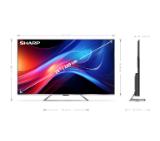 Sharp 75GP7265E, 75" QLED Google TV, 4K Ultra HD 3840x2160 Frameless, AQUOS, DVB-T/T2/C/S/S2, Active Motion 1200, HDR10, Dolby Atmos, Dolby Vision, Google Assistant, HARMAN/KARDON, Chromecast Built-in, HDMI 2.1 with eARC, Aluminium finish, USB, Wi-Fi, Bl