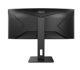 AOC CU34P2A, 34" Curved 1500R, VA, WLED, 3440x1440@100Hz, 4ms GtG, 1ms MPRT, 300cd m/2, 3000:1, 50M:1 DCR, Adaptive Sync, FlickerFree, Low Blue Light , 3Wx2, Tilt, Height Adjust, Swivel, 2xHDMI, DP, USB hub