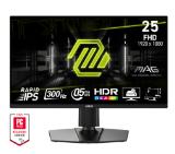 MSI MAG 255PXF, 24.5", 0.5ms, 300Hz, Rapid IPS, 1920x1080 (FHD), 16:9, AMD FreeSync Premium, 90% DCI-P3, AG, HDR Ready, 250 nits, 1000:1, DCR 100M:1, 2x2W, DP(1.2a), 2xHDMI 2.0b, Pivot, Heigh Adj., VESA, Black, 5.3kg