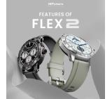 HiFuture Flex 2 Silver, 1.39" FHD, 360?360, Bluetooth Call, IP68 Waterproof, 24/7 True Heart Rate & Blood Oxygen Sensor, Up to 10 days daily use, 100+ Sports Mode