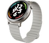 HiFuture Aurora Silver, 1.43" AMOLED,  466*466, Powered by Dual Core & Syntra AI, Bluetooth Call, IP68  Waterproof, 24/7 True Heart Rate & Blood Oxygen Sensor, Up to 10 days daily use, Magnetic Strap