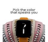 HiFuture Pilot-S Orange, Bio-Color Injection, Powder Metallurgy Stainless Steel Buckle, Solid Silicone, Unique Patterns, Fit Size: 22mm