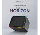 HiFuture Event Horizon Black, 3-Way Speaker System, 100W Output, Built-in DynaBoost Bass Technology, Built-in DC12V Non-Stop Playing Power Socket, Enable Karaoke Dancing Light, Up to 8 Hours Playtime, Bluetooth 5.3, Pair to Play (TWS Mode)