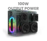 HiFuture MusicBox Black, 3-Way Speaker System, 100W Output, Built-in DynaBoost Bass Technology, Built-in DC12V Non-Stop Playing Power Socket, Enable Karaoke Dancing Light, Up to 8 Hours Playtime, Bluetooth 5.3, Pair to Play (TWS Mode)