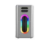 HiFuture MusicBox Silver, 3-Way Speaker System, 100W Output, Built-in DynaBoost Bass Technology, Built-in DC12V Non-Stop Playing Power Socket, Enable Karaoke Dancing Light, Up to 8 Hours Playtime, Bluetooth 5.3, Pair to Play (TWS Mode)