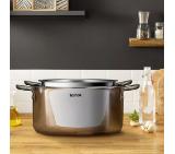 Tefal H8164675 pot with lid, stainless steel/glass, 24 cm, Silver