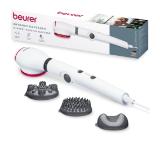 Beurer MG 44 infrared massager; Soothing vibration massage; Rotating massage head and 3-way adjustable handle; Infrared heat; 3 function levels; 4 interchangeable massage attachments