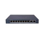 HikVision 8 Port Fast Ethernet Smart POE Switch, 8 x 10/100 Mbps PoE ports, 2 x Gigabit RJ45 port, Total PoE Power Budget 60W, Up to 300 m Long Range PoE Transmission, 6 KV Surge Protection
