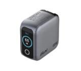 Verbatim Mini GaN Charger 65W with Display + 60W USB-C to USB-C Cable (Charger and Data transfer) Grey