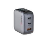 Verbatim Mini GaN Charger 65W with Display + 60W USB-C to USB-C Cable (Charger and Data transfer) Grey