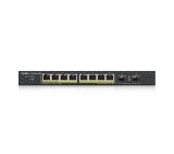 ZyXEL GS1900-10HP v2, 8-port GbE L2 PoE Smart Switch + 2 SFP slots, 802.3at, desktop, fanless, 70 Watt + 2x Lanberg patch cord CAT.6 FTP 3m, red