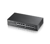 ZyXEL GS1100-16 v3 16-port Gigabit Unmanaged Switch + Lanberg patch cord CAT.6 FTP 3m, red