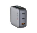 Verbatim Mini GaN Charger 100W with Display + 100W USB-C to USB-C Cable (Charger and Data transfer) Grey