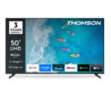Thomson 50" UHD Google TV; 3840 x 2160 (4K UHD), DLED, 60 Hz, Dolby Audio, Google Cast, DVB-T/T2/C/S/S2, HDR10,  Wi-Fi, Bluetooth, LAN, HDMI 3 (2.1), USB 2 (2.0), AV IN, Hotel mode, Side Feet, Black