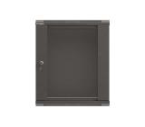 Lanberg Rack Cabinet, 19" wall-mount 12U/540x350 (flat pack) with glass door, Black