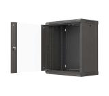Lanberg Rack Cabinet, 19" wall-mount 12U/540x350 (flat pack) with glass door, Black