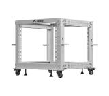 Lanberg open rack 19" 9U 600x600-1100 adjustable, grey