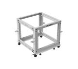 Lanberg open rack 19" 9U 600x600-1100 adjustable, grey