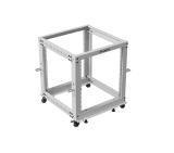 Lanberg open rack 19" 12U 600x600-1100 adjustable, grey
