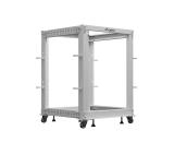 Lanberg open rack 19" 15U 600x600-1100 adjustable, grey