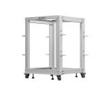 Lanberg open rack 19" 15U 600x600-1100 adjustable, grey